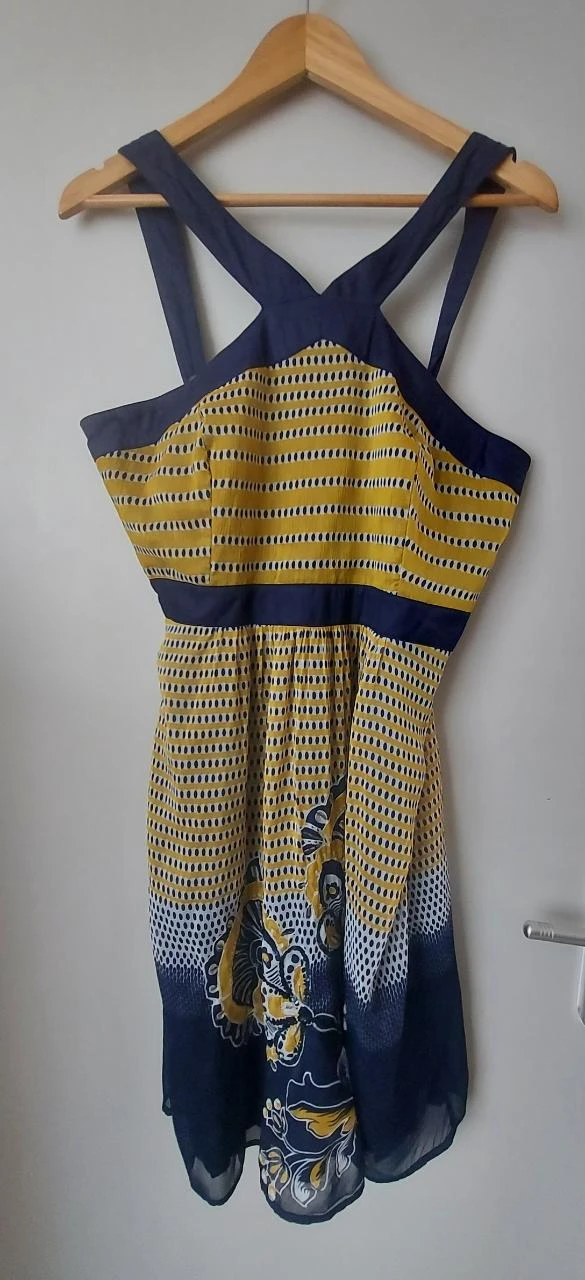 Vestido de verão com estampa - Amarelo e Azul - tamanho 40 – photo 2